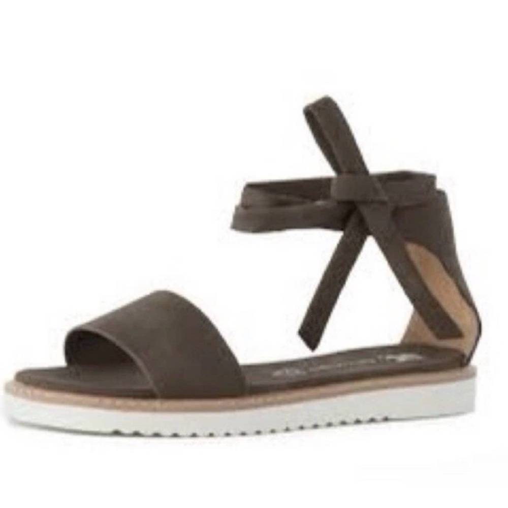 Nordstrom BC Olive Green Lace Up Tie Sandals Size 8 Vegan Leather